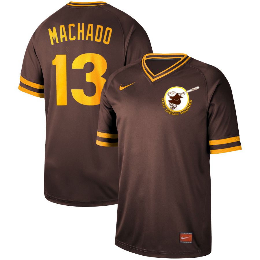 Men San Diego Padres #13 Machado brown Nike Cooperstown Collection Legend V-Neck MLB Jersey->san diego padres->MLB Jersey